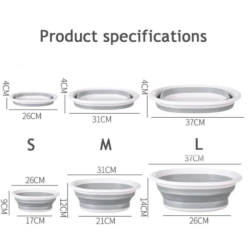 Foldable Wash Basin Portable Collapsible Bucket S/M/L Foldable Wash Basin Nixie