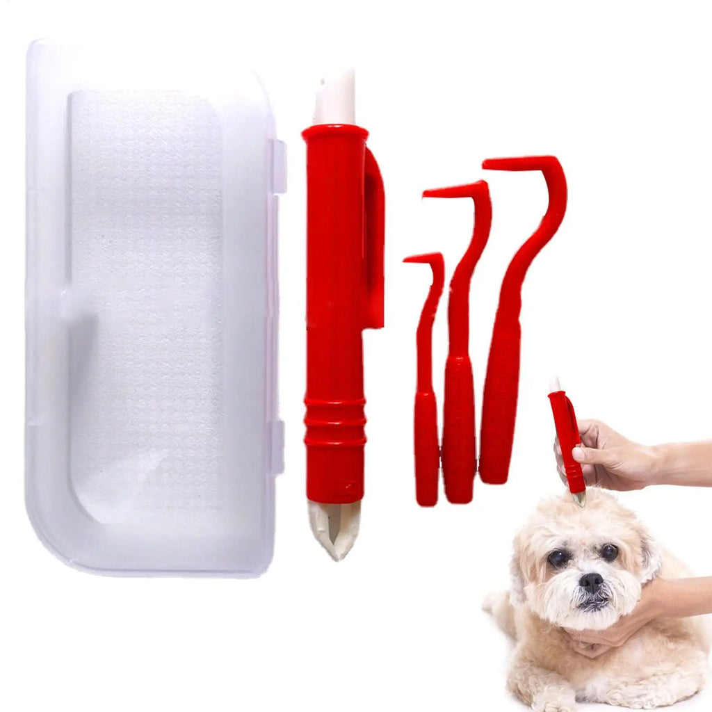 4-Piece Pet Tick & Flea Removal Tweezer Kit – Dogs & Cats Pet Tick Remover Kit Nixie