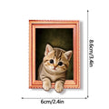 3D Cat Fridge Magnets – Vintage Oil Painting Wooden Frame Decorative Fridge Magnet Nixie 2