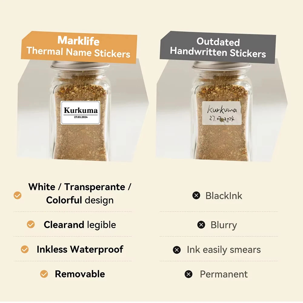Marklife 2" Round Thermal Labels – Waterproof, BPA-Free, P50 D100 Thermal Label Stickers Nixie