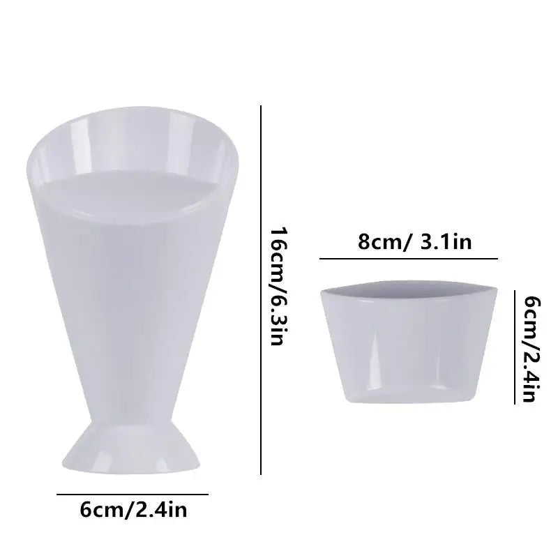 Dual-Cup Fries Holder & Sauce Dip Stand | Snack Cone Tray
