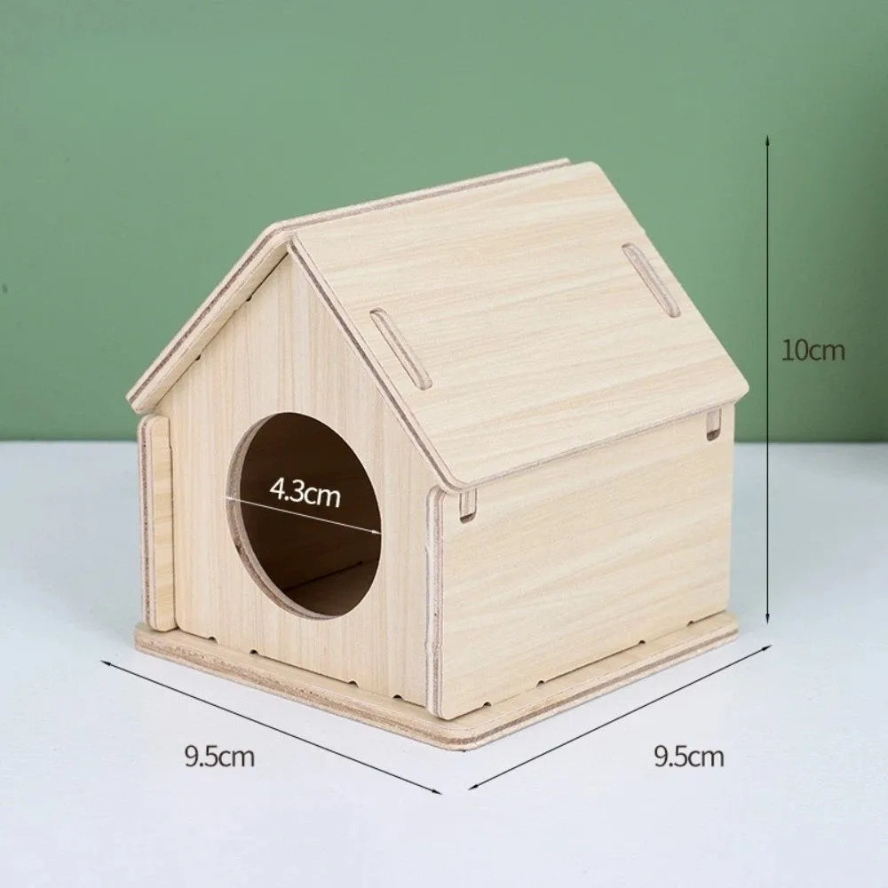 Wooden Hamster Villa – Seesaw, Swing & Climb Cage Toy