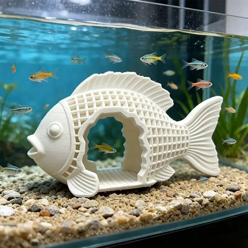 3D Printed Aquarium Hideout Cave – Non-Toxic PLA Fish Tank Ornament Aquarium Hideout Ornament Nixie