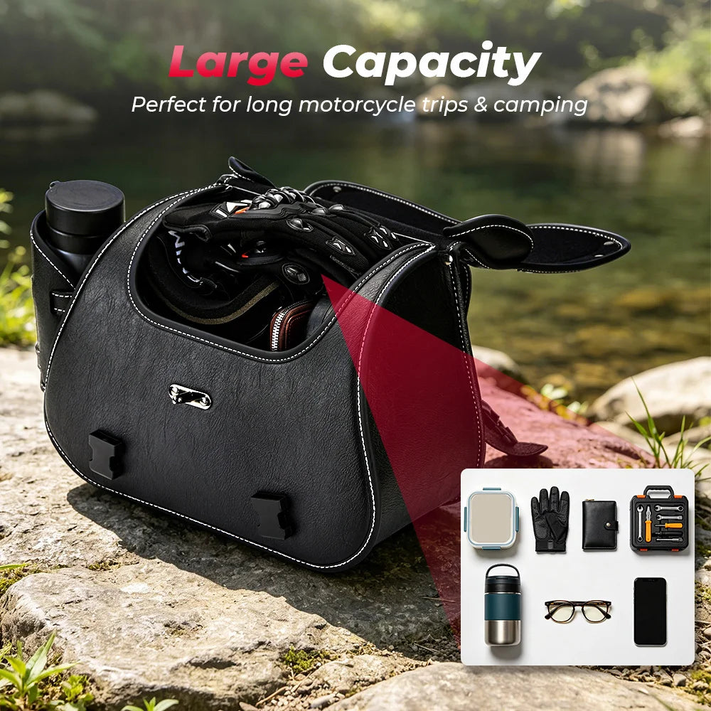 KEMITOUR Motorcycle Saddlebags PU Leather Throw Over Side Bags Motorcycle Saddlebags Nixie