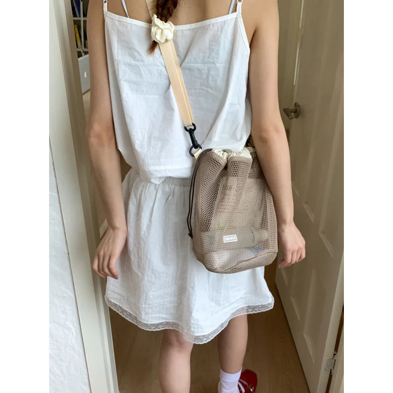 Mesh Bucket Bag – Large Capacity Beach & Crossbody Bag
