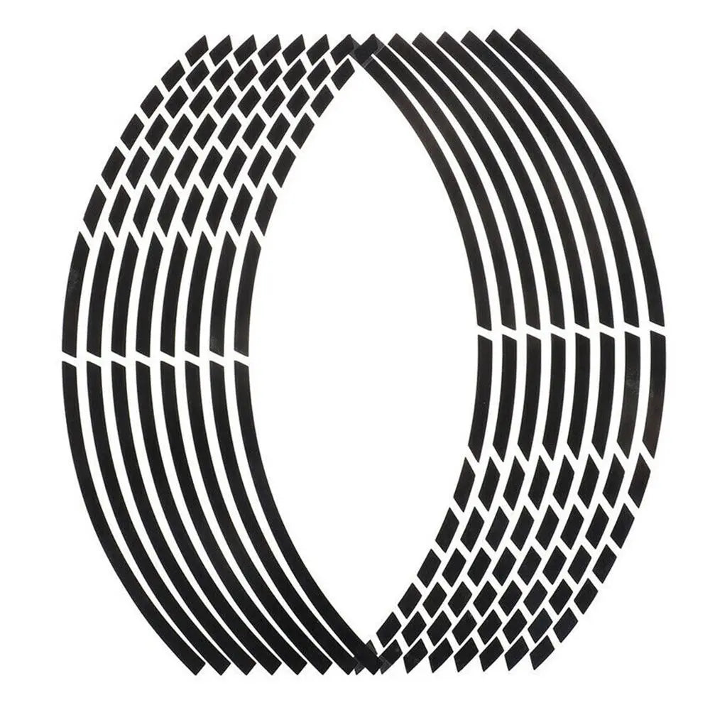 Reflective Wheel Rim Tape Strips — Motorbike & Bike Decals Wheel Rim Decals Nixie black