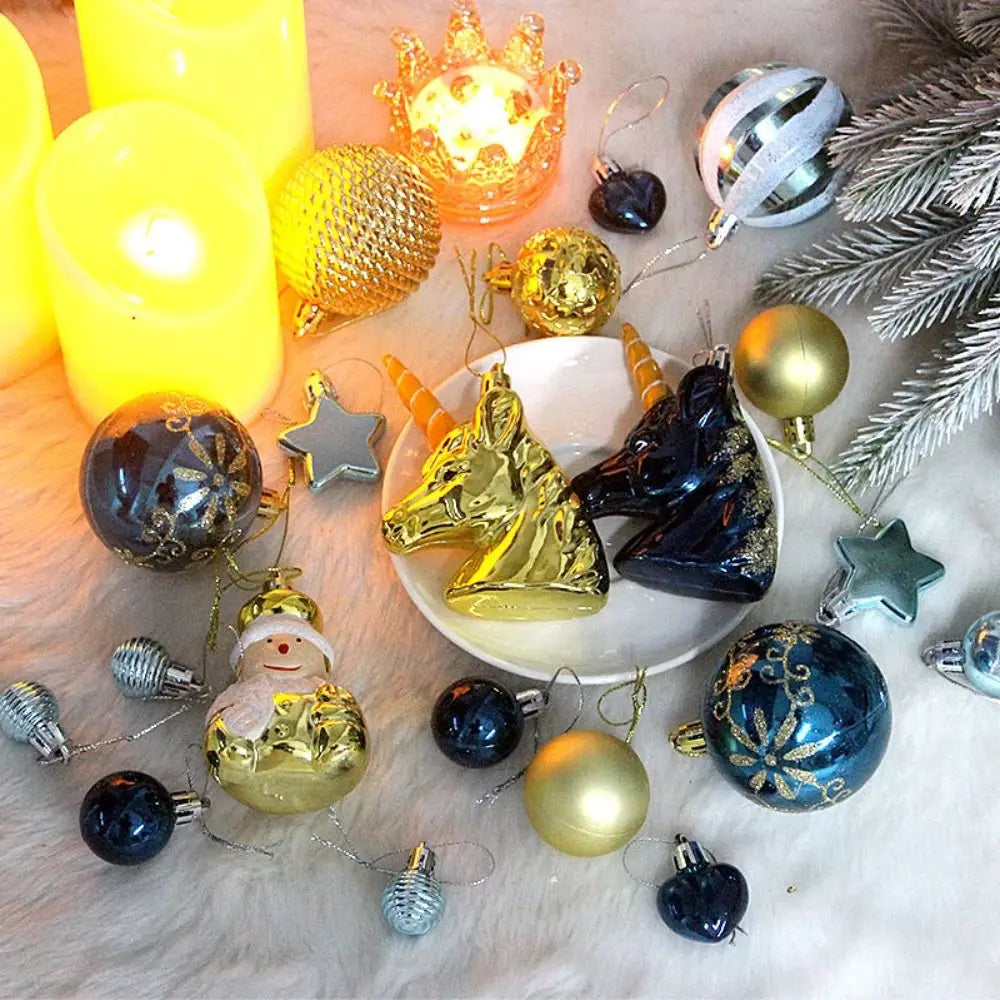 72-Piece Multicolor Plastic Christmas Ball Ornament Set