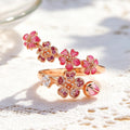 Adjustable Peach Blossom Ring – Carved Hollow Flower Women's Ring