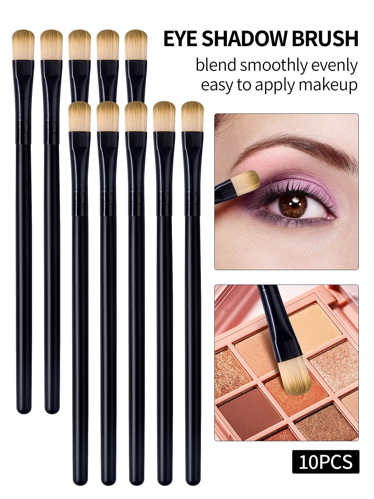 10-Piece Eye Makeup Brush Set – Eyeshadow, Liner & Brow Eye Makeup Brushes Nixie