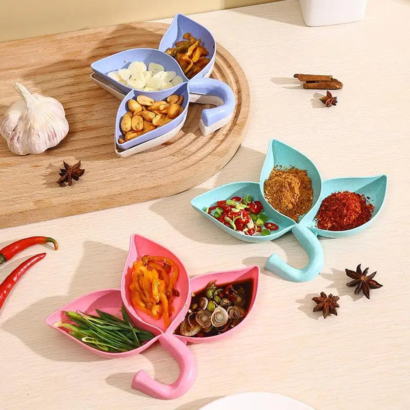 3-Compartment Sauce Dipping Bowls | Food-Grade Plastic Dish Sauce Dipping Dish Nixie