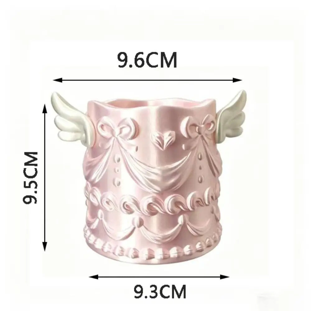 Silk Texture Makeup Brush Holder – Angel Wings Relief Design