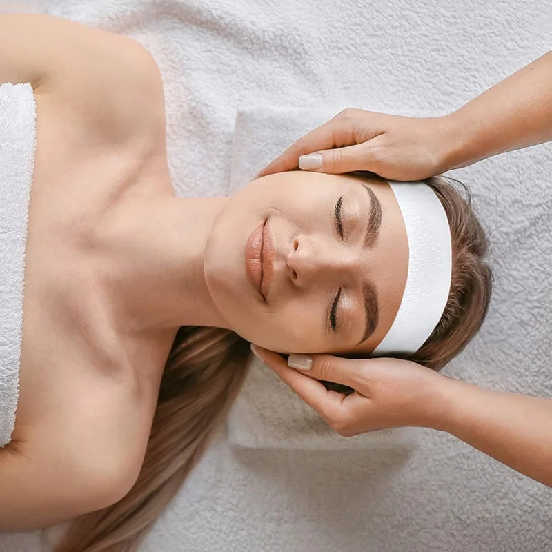 Disposable Facial Headbands Non-Woven SPA Wrap 10/50/100pcs