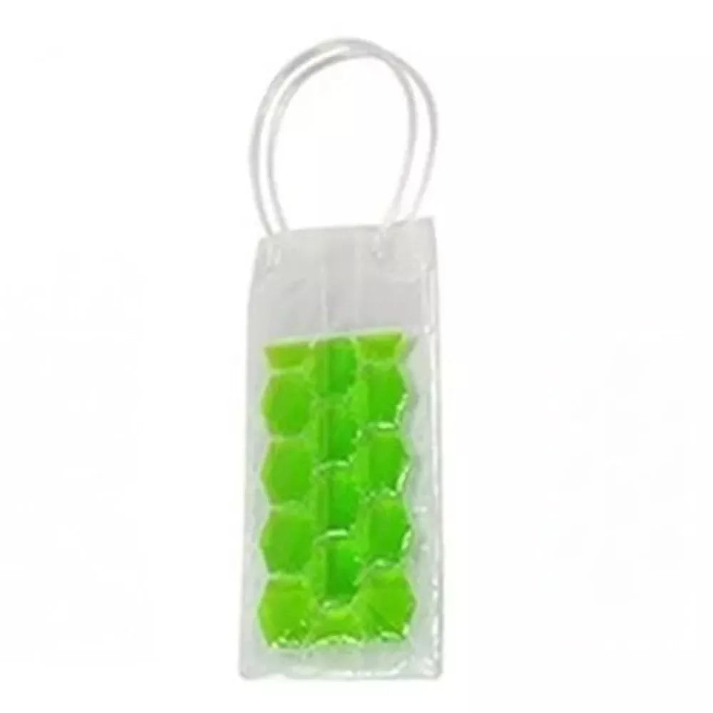 PVC Wine Bottle Freezer Bag – Portable Gel Cooler Tote Bottle Cooler Bag Nixie Green