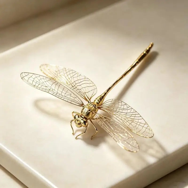 Vintage Gold Dragonfly Figurine – Desk & Floral Décor Ornament