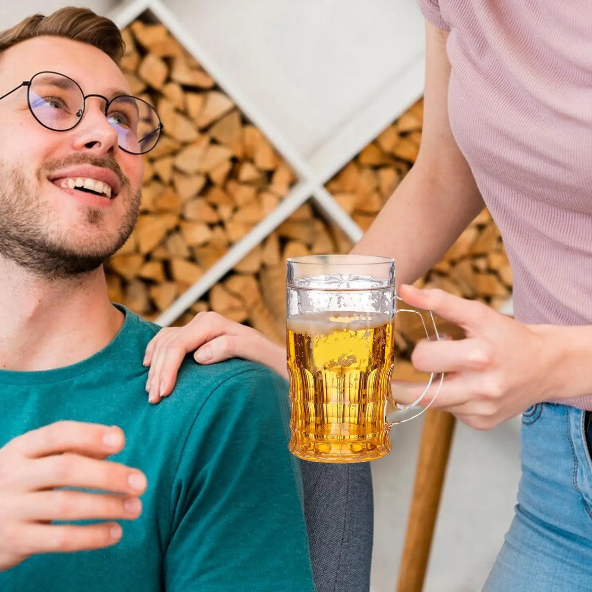 450ml Funny Fake Beer Mug – Novelty Double Wall Prank Cup