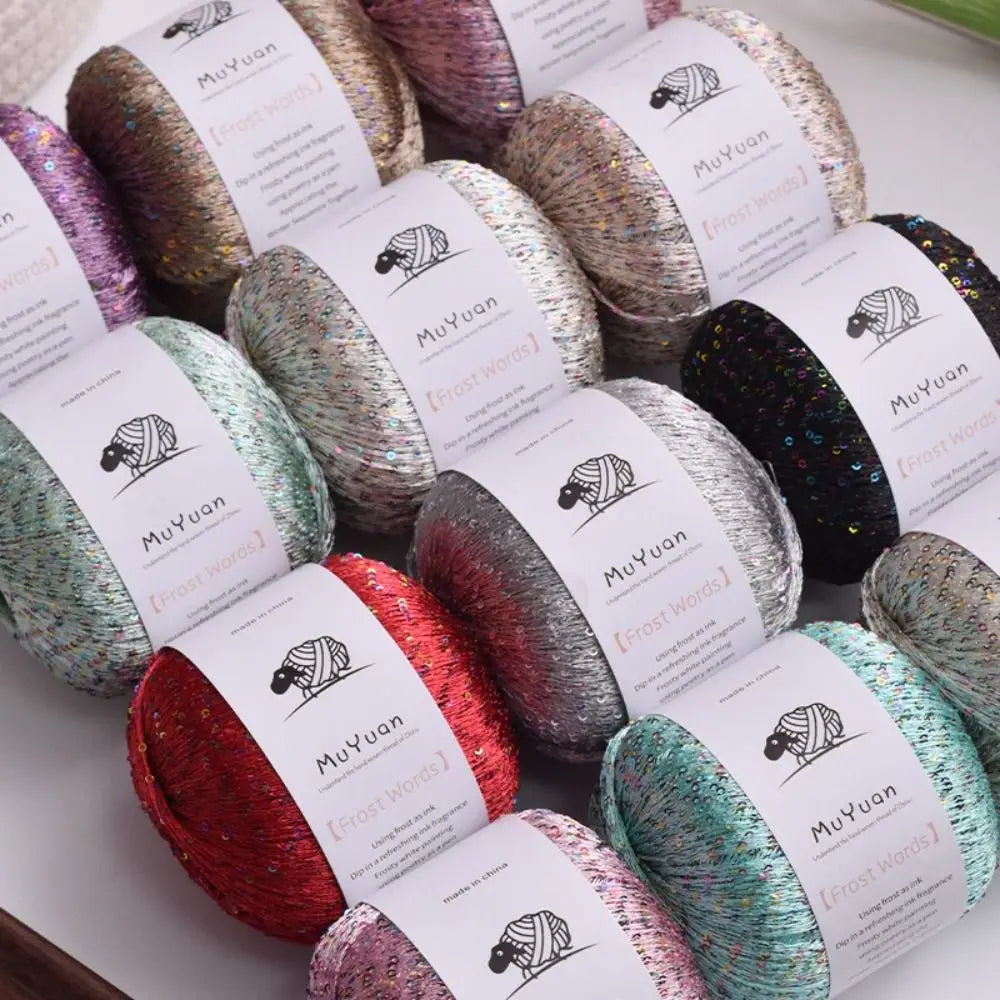Nylon Sequin Crochet Thread 50g – DIY Woven Craft Yarn