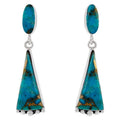 Vintage Boho Turquoise Long Dangle Earrings | Antique Silver Dangle Earrings Nixie Blue