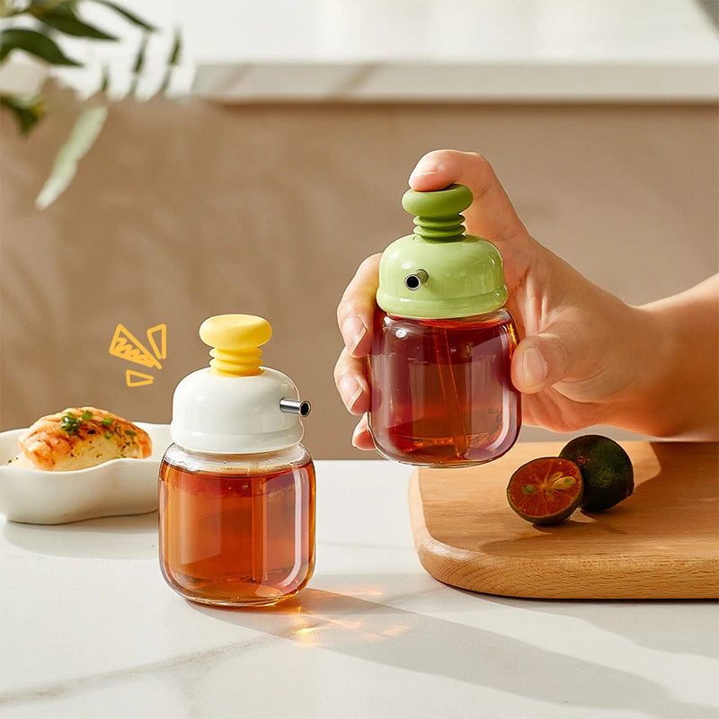 100ml Glass Press Oil Dispenser Bottle | Metered Seasoning Storage Oil Dispenser Bottle Nixie