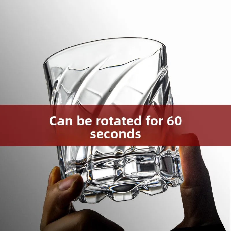 Rotating Spiral Crystal Whiskey Glass Tumbler 300ml | Nixie Crystal Whiskey Glass Nixie
