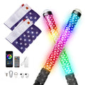KEMIMOTO RGB Fat Whip Lights App & Remote – ATV UTV RZR Offroad LED Whip Lights Nixie 2PCS