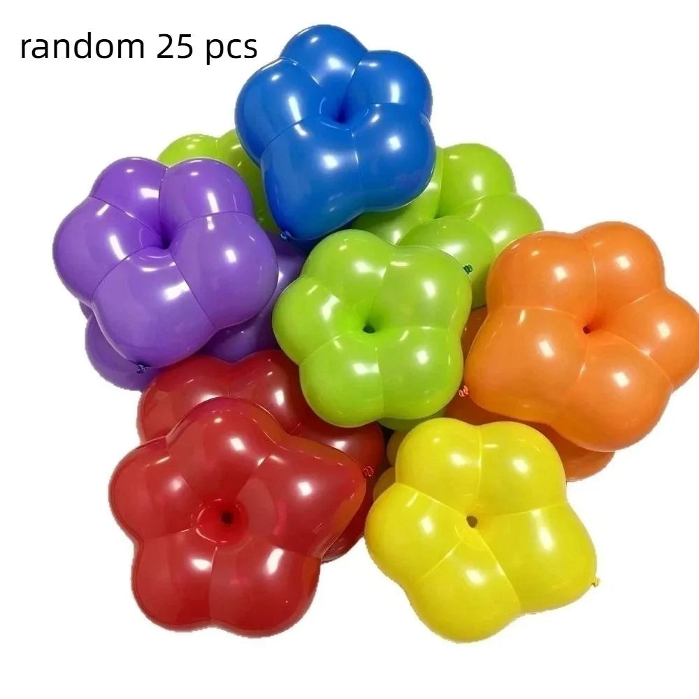 Latex Plum Blossom Balloons – Floral Petal Shape Mixed Colors