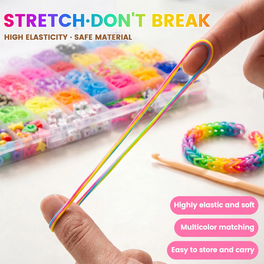 Colorful Rubber Loom Band Kit – DIY Bracelet Making Set DIY Craft Kit Nixie