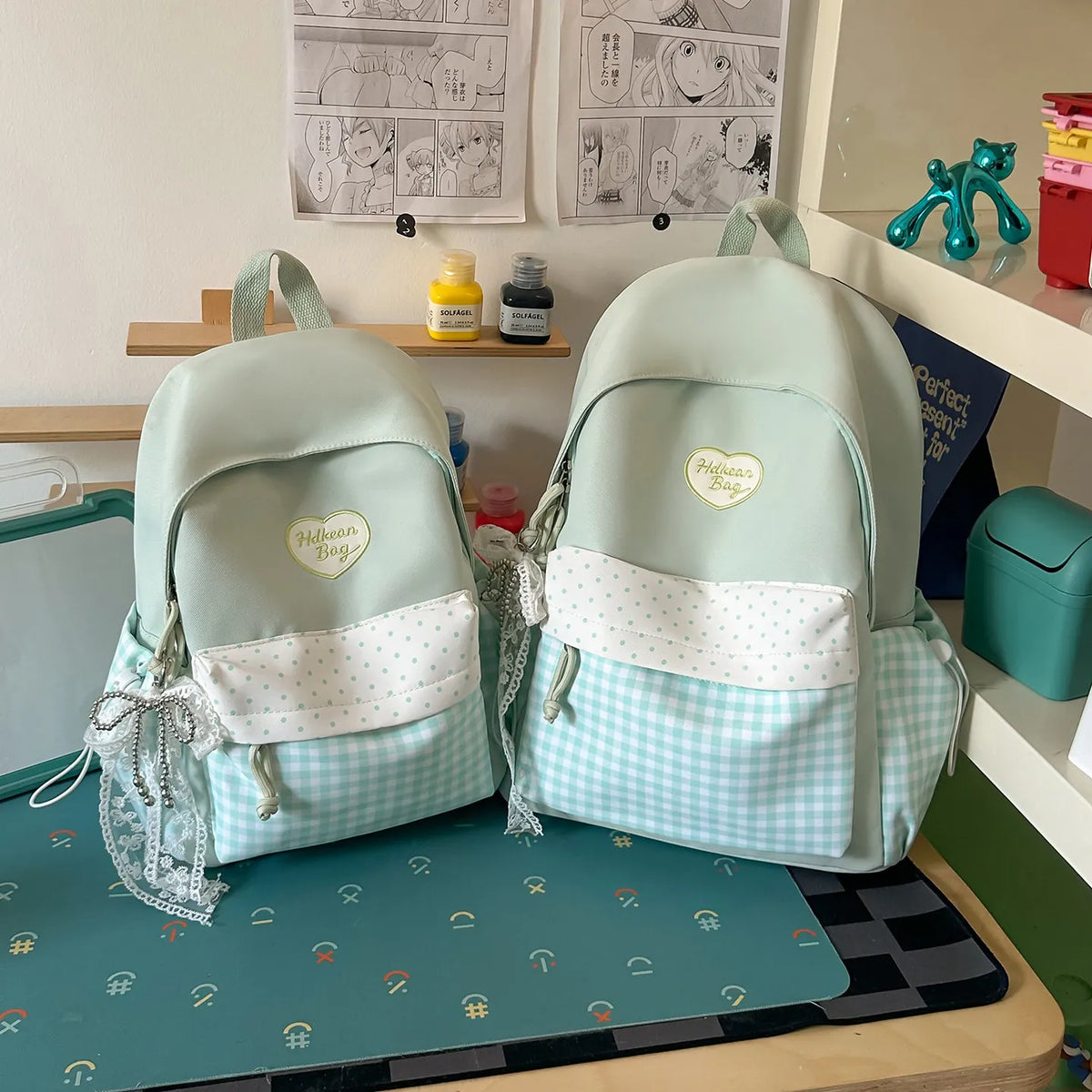 Waterproof Nylon Backpack for Women & Girls | Campus School Bag Women's Campus Backpack Nixie Green Small