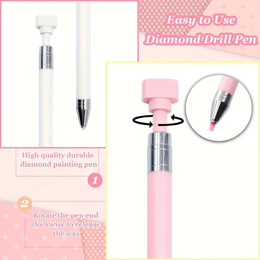 Diamond Art Pen Set with Storage Case – Wax Pen & Bead Picker Diamond Art Tool Set Nixie