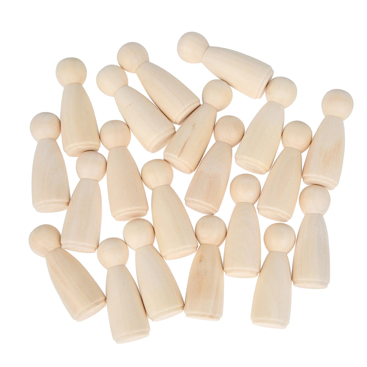 Wooden Peg Dolls Unpainted Unfinished DIY Figures 5/10/20 Pcs