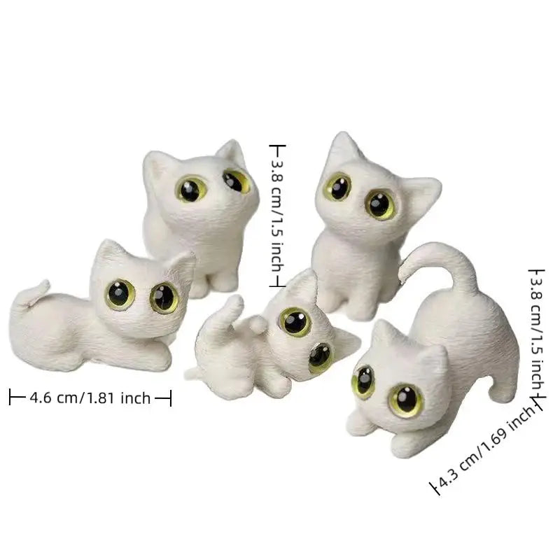 3D Printed Mini Black Cat Figurines Set of 5 – Home Décor Statues Decorative Figurines Nixie 1