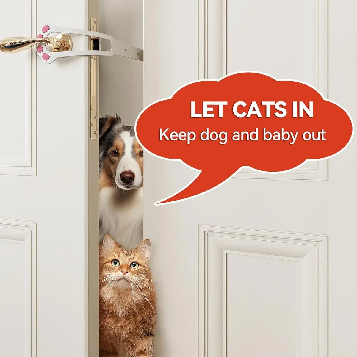 Adjustable Cat Door Holder Latch & Dog Door Stopper Strap