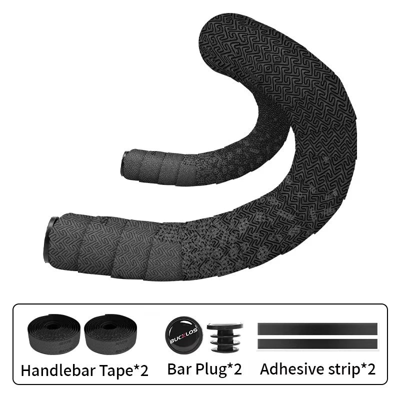 BUCKLOS Road Bike Handlebar Tape – Anti-Slip PU+EVA Bar Tape Bicycle Handlebar Tape Nixie NIGHT GRAY
