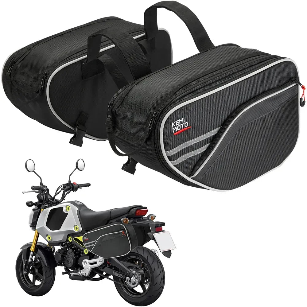 KEMITOUR 30L Motorcycle Saddlebags – Universal Extendable Panniers Motorcycle Pannier Bags Nixie