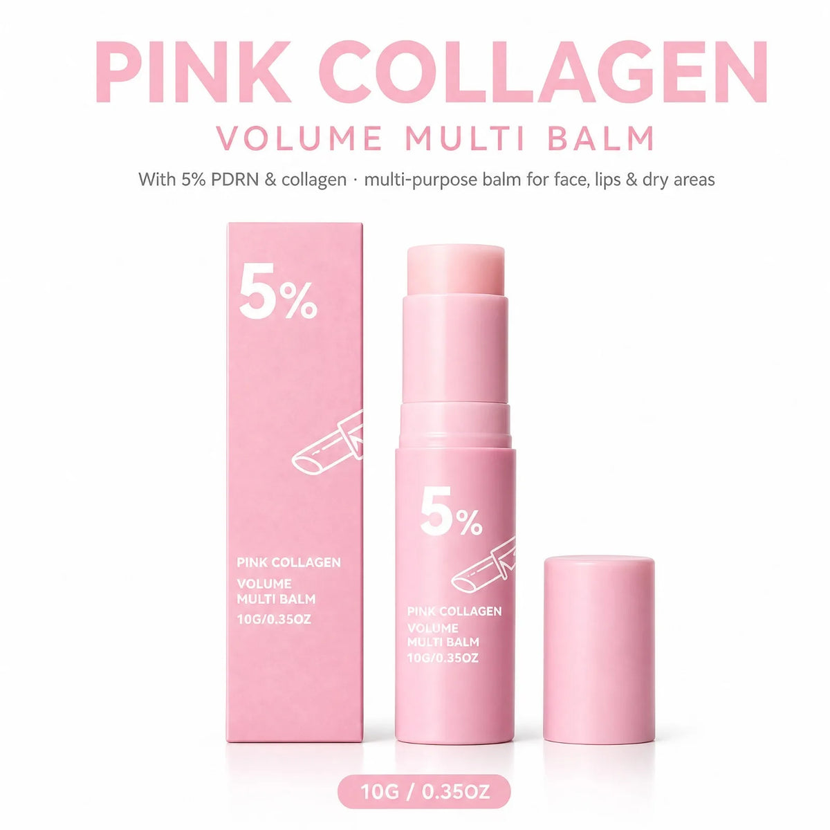 OceAura PDRN Collagen Multi Balm Stick – Face, Lip & Eye Collagen Balm Stick Nixie