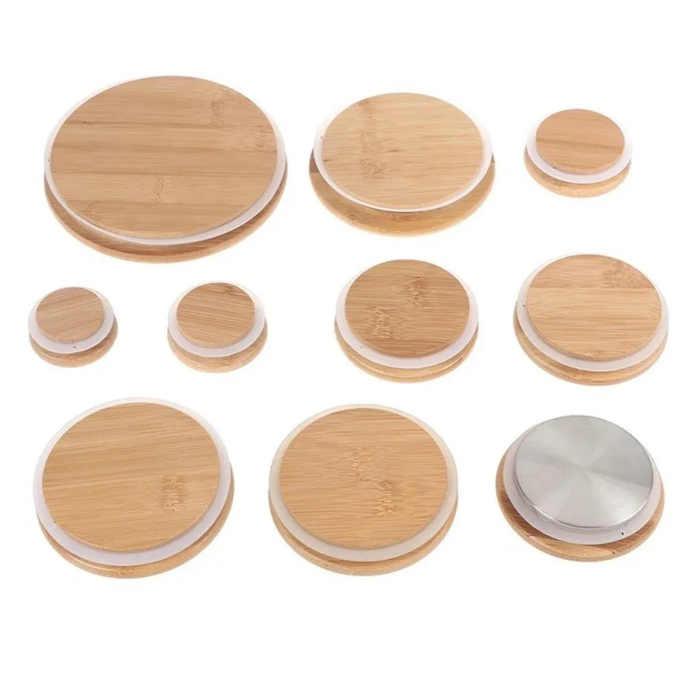 Reusable Bamboo Mason Jar Lids with Silicone Seal – 85mm Mason Jar Lids Nixie
