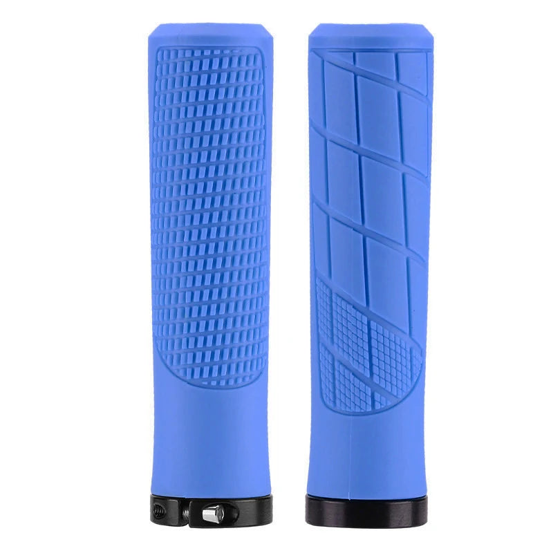 MTB Lock-On Bike Grips – Anti-Slip Rubber Handlebar Covers Bike Handlebar Grips Nixie M2 Blue Grip