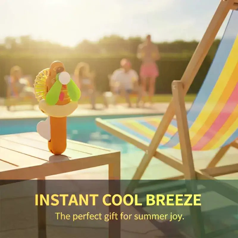 Cartoon Mini Hand Pressure Fan – Ice Cream Design for Kids & Adults Novelty Mini Fan Nixie