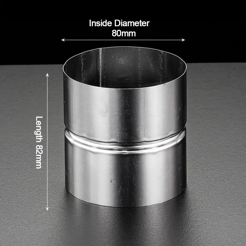 Stainless Steel Straight Pipe Joint Adapter 51mm–102mm Pipe Coupling Adapter Nixie 80mm 16mm