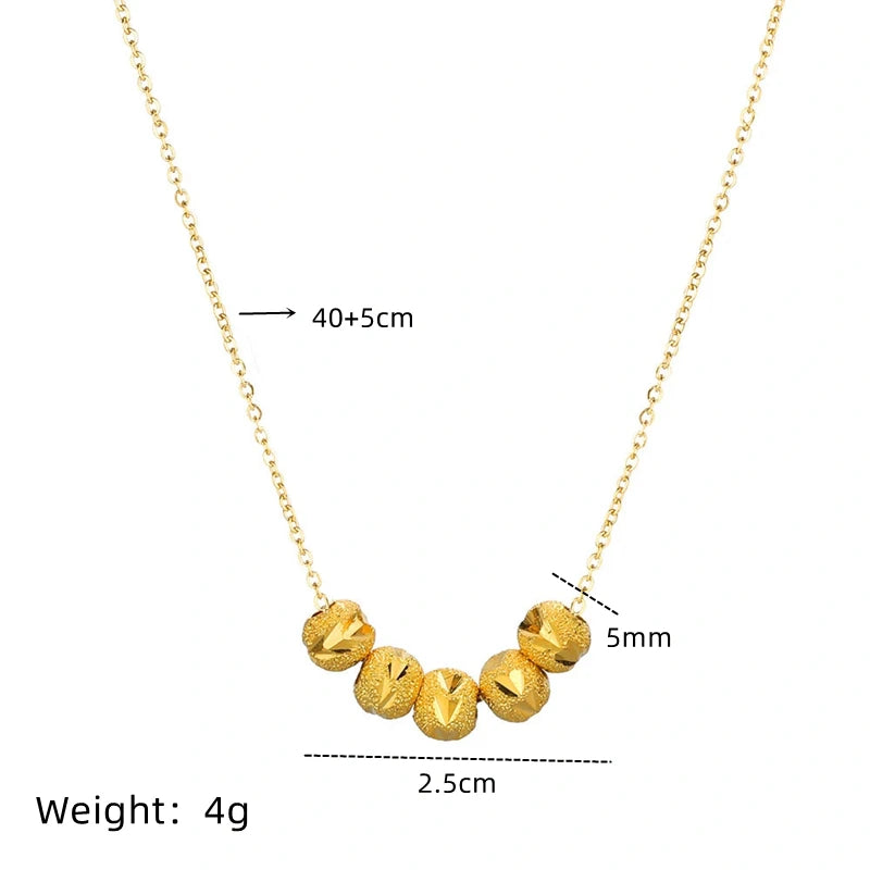 Five Fortunes Lucky Bead Clavicle Chain Necklace | Women Chain Necklace Nixie