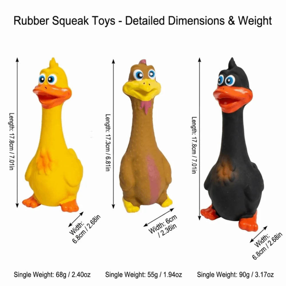 Soft Latex Dog Squeaky Toy – Duck & Chicken Chew Molar Dog Squeaky Toy Nixie