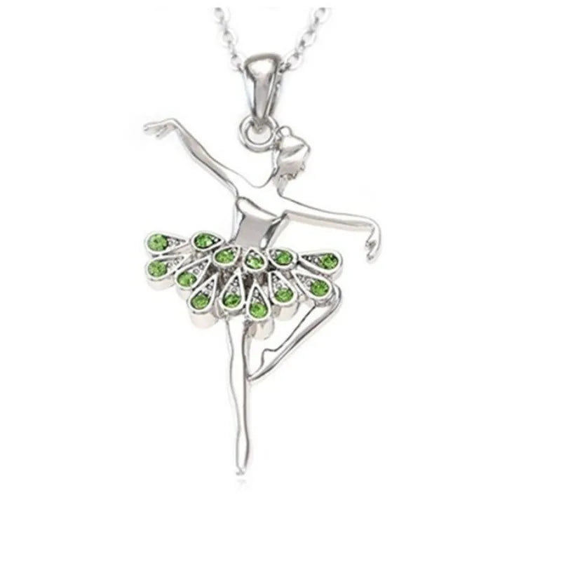 Ballet Girl Alloy Pendant Necklace – Multiple Colors Pendant Necklace Nixie