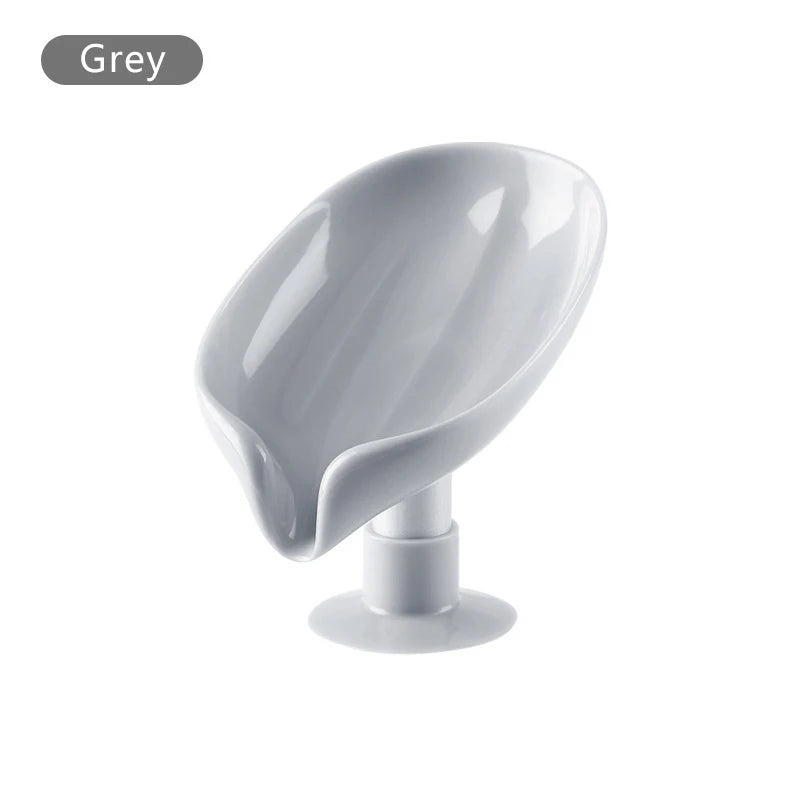 No-Drill Wall-Mounted Soap Dish Suction Cup with Drainer Soap Dish Nixie Grey