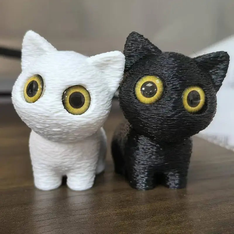 3D Printed Mini Black Cat Figurines Set of 5 – Home Décor Statues Decorative Figurines Nixie