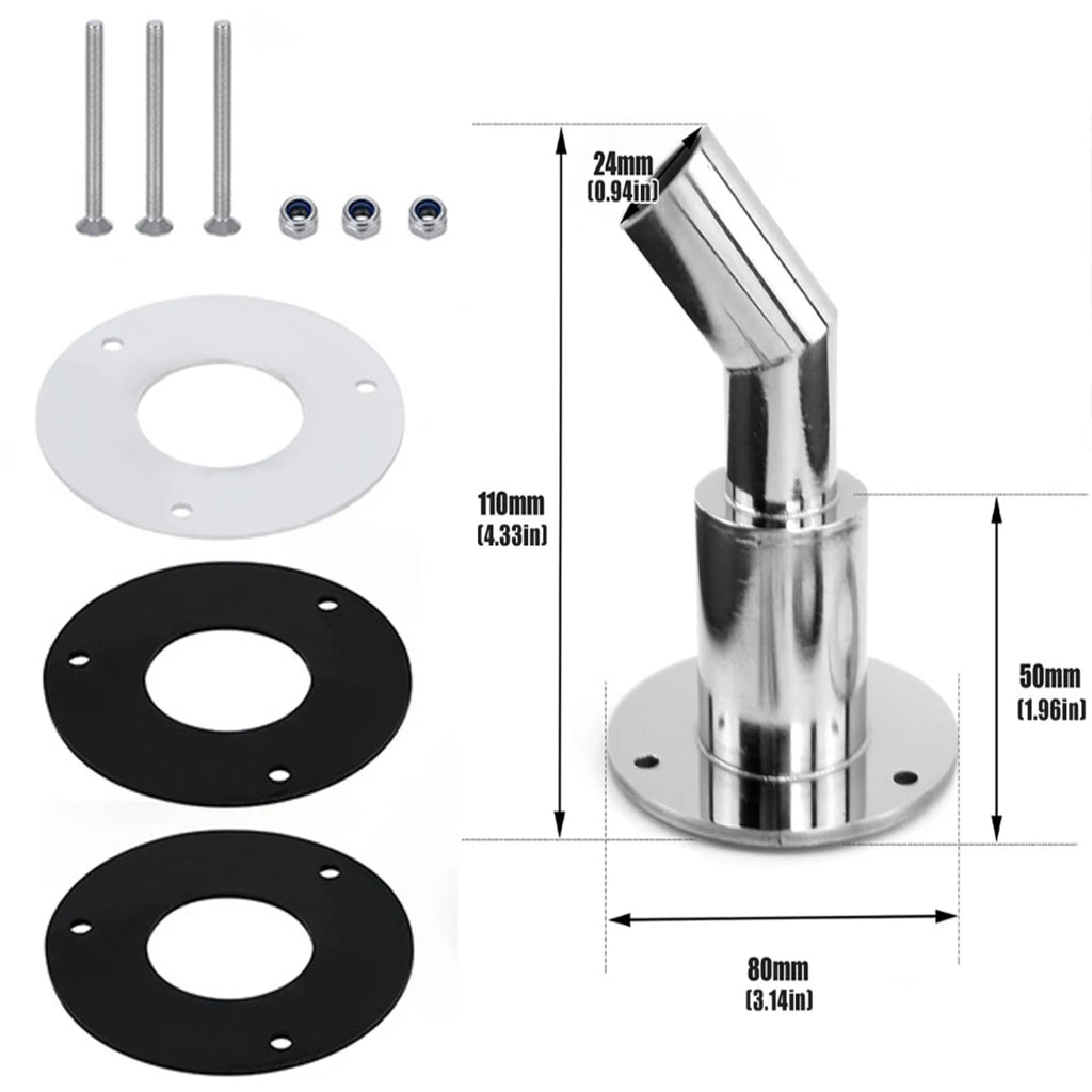 Thru Hull Exhaust Skin Fitting 24mm Pipe Socket – Diesel Heater Exhaust Skin Fitting Nixie 1-piece set Style 3