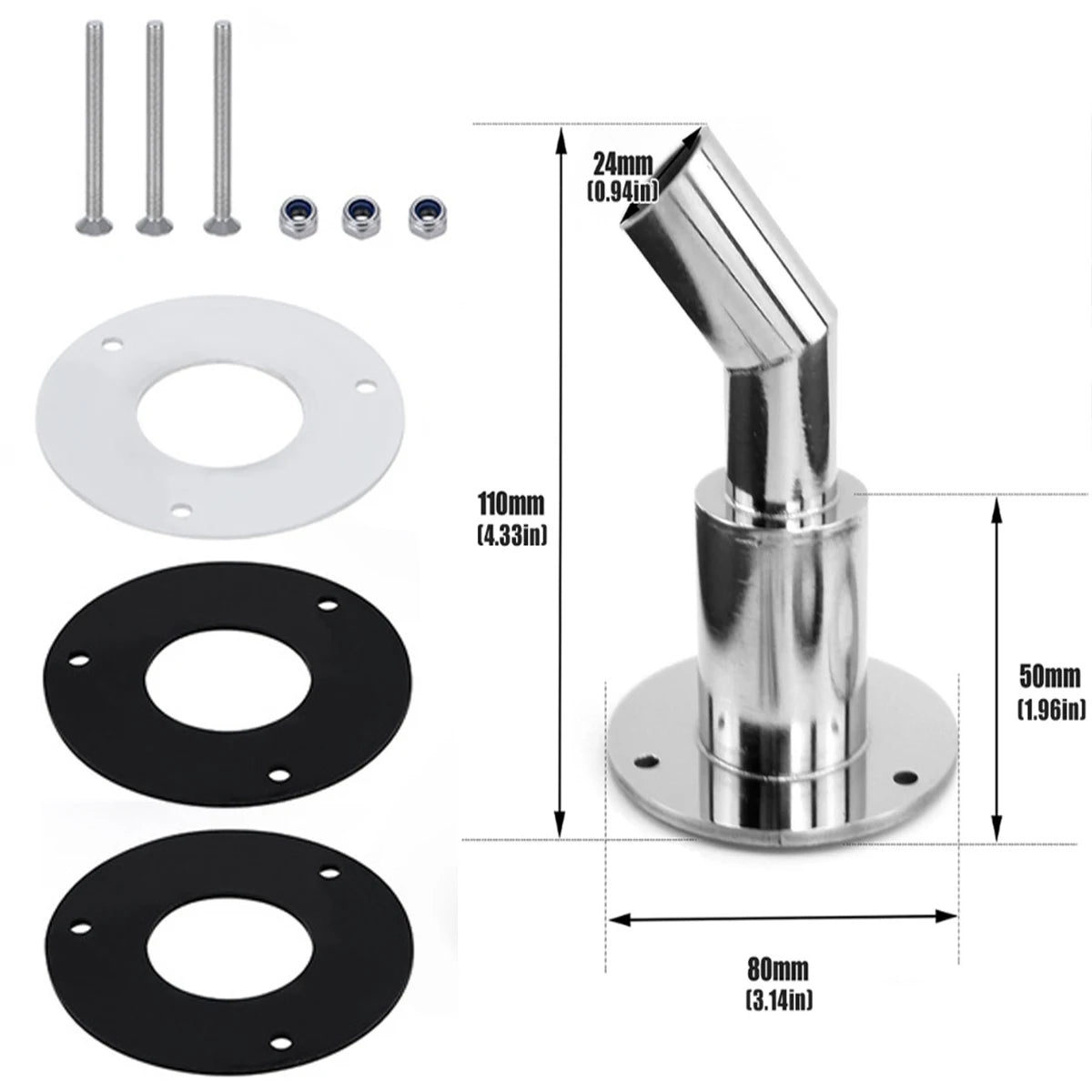 Thru Hull Exhaust Skin Fitting 24mm Pipe Socket – Diesel Heater Exhaust Skin Fitting Nixie 1-piece set Style 3