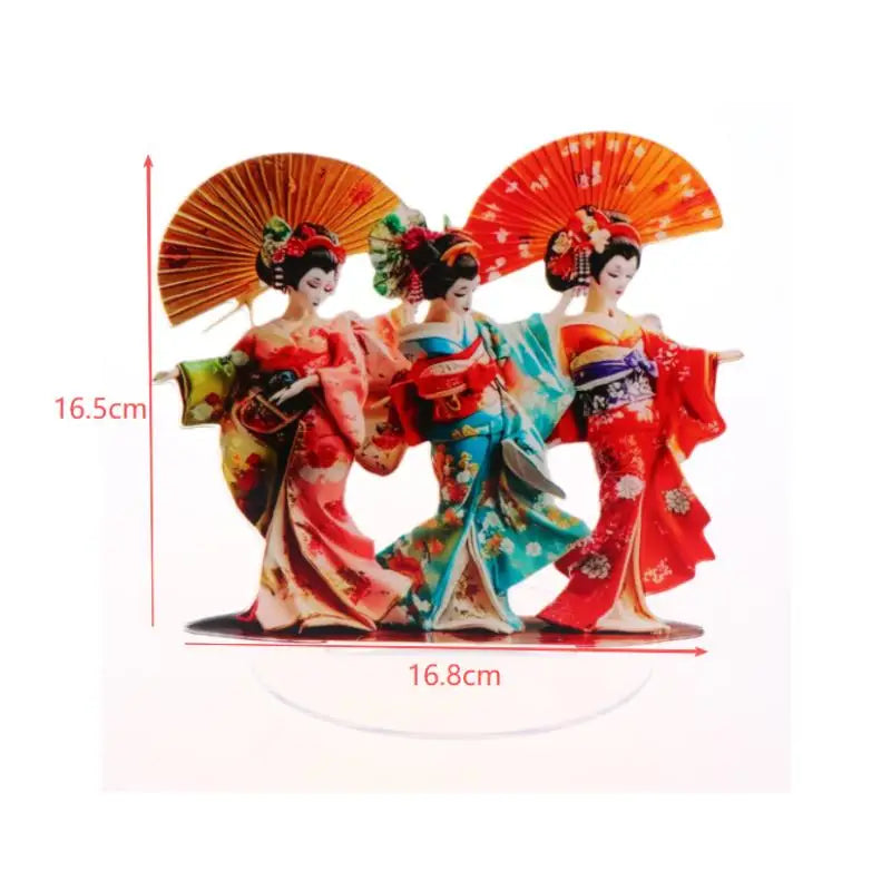 Japanese Geisha Acrylic Statue – Office Ornament & Party Décor Decorative Figurine Nixie