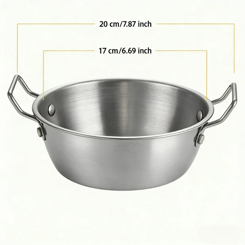 Stainless Steel Noodle Bowl with Handle | Ramen Soup Salad Stainless Steel Bowl Nixie