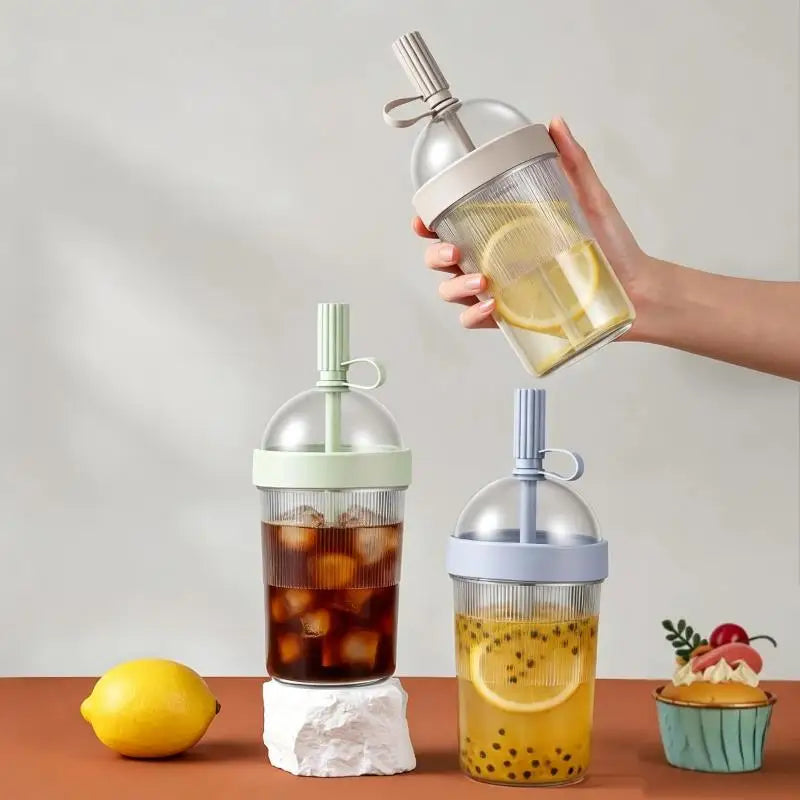 Leak-Resistant Tumbler with Lid & Straw for Iced Coffee Reusable Straw Tumbler Nixie
