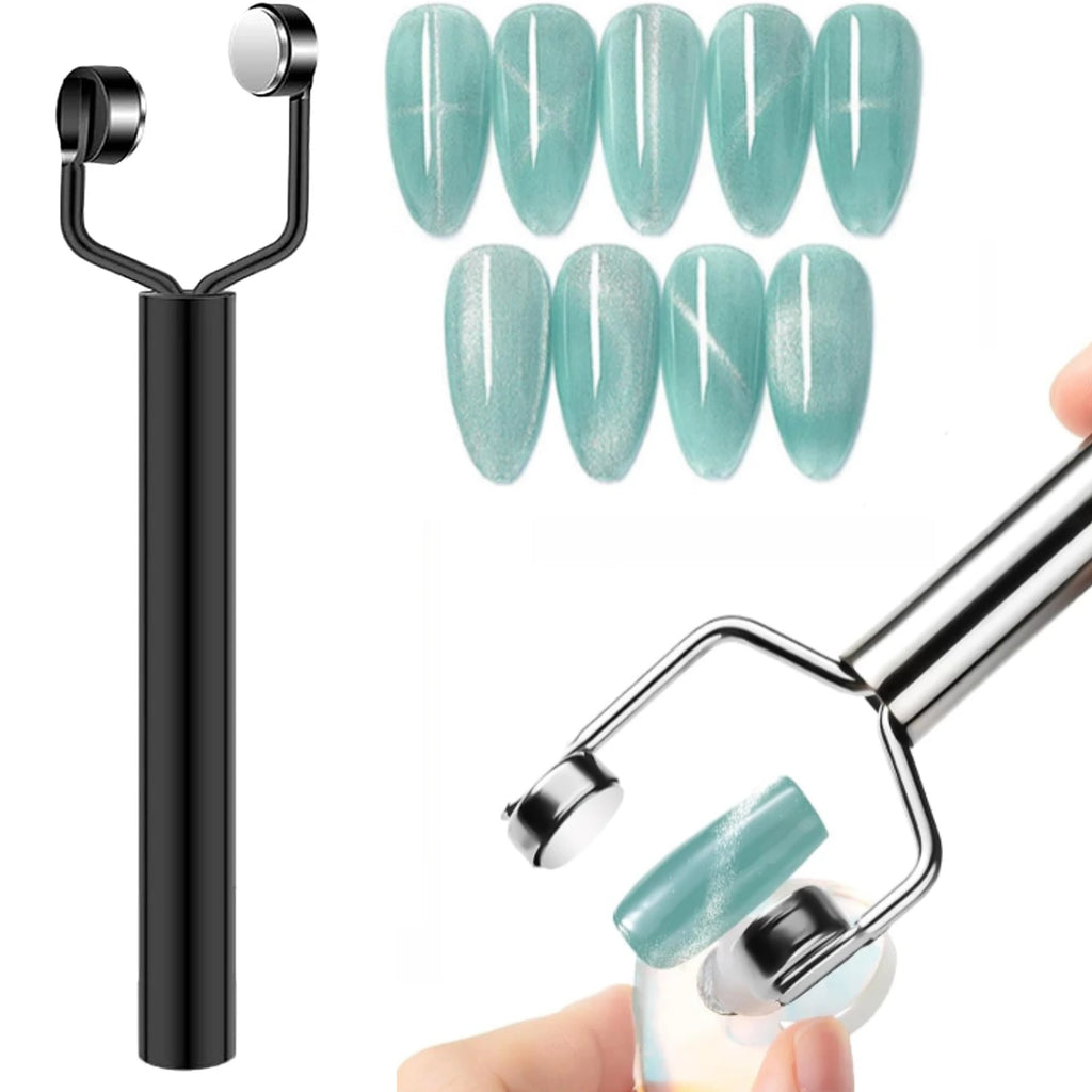 Dual-Head Cat Eye Nail Magnet Tool – Precision Gel Manicure Nail Art Magnet Nixie