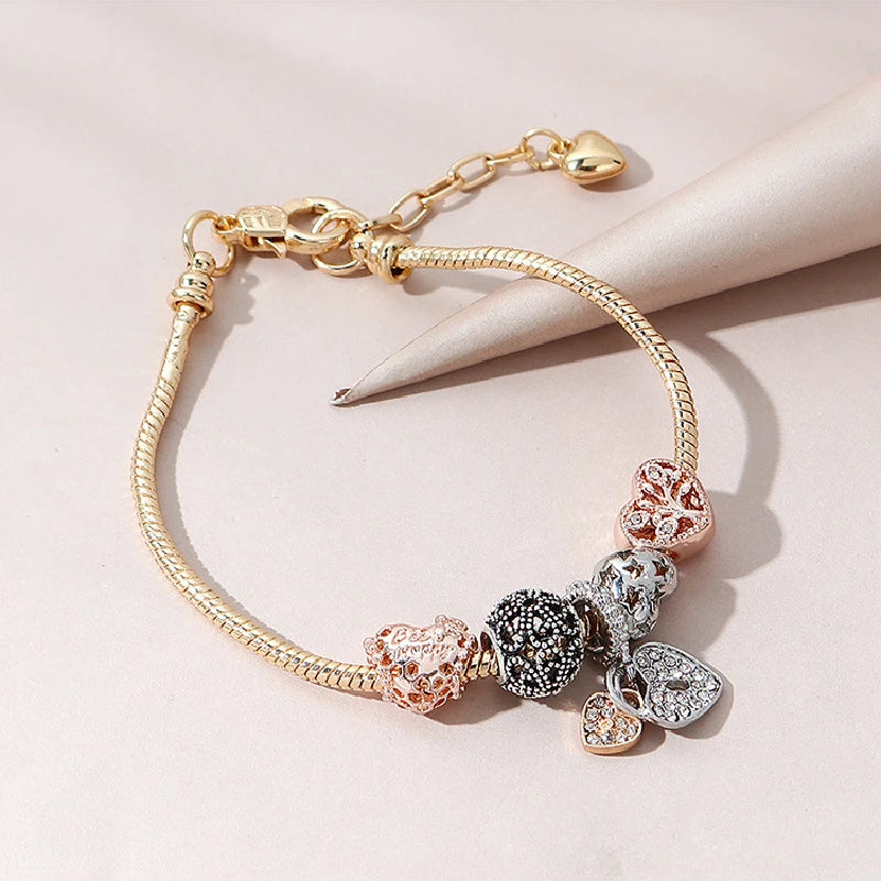 Heart Shaped Tree of Life Bracelet – Gold Copper Chain Fashion Bracelet Nixie